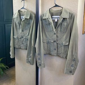 Abercrombie and Fitch distressed  vintage army green utility jacket size L